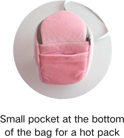 Small Pet Carrier Bag with Pocket for Hamster Sugar Glider Pouch (Pink A)