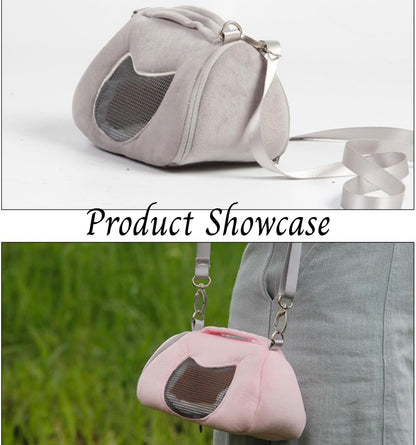 Small Pet Carrier Bag with Pocket for Hamster Sugar Glider Pouch (Pink A)