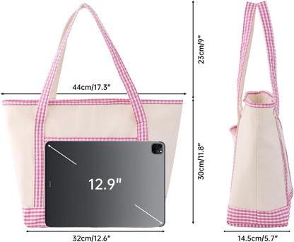 Gingham Tote Bag for Women