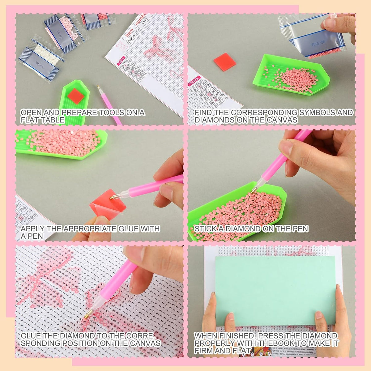 4Pcs Diamond Art Kits for Adult Gem Painting Kit, Coquette