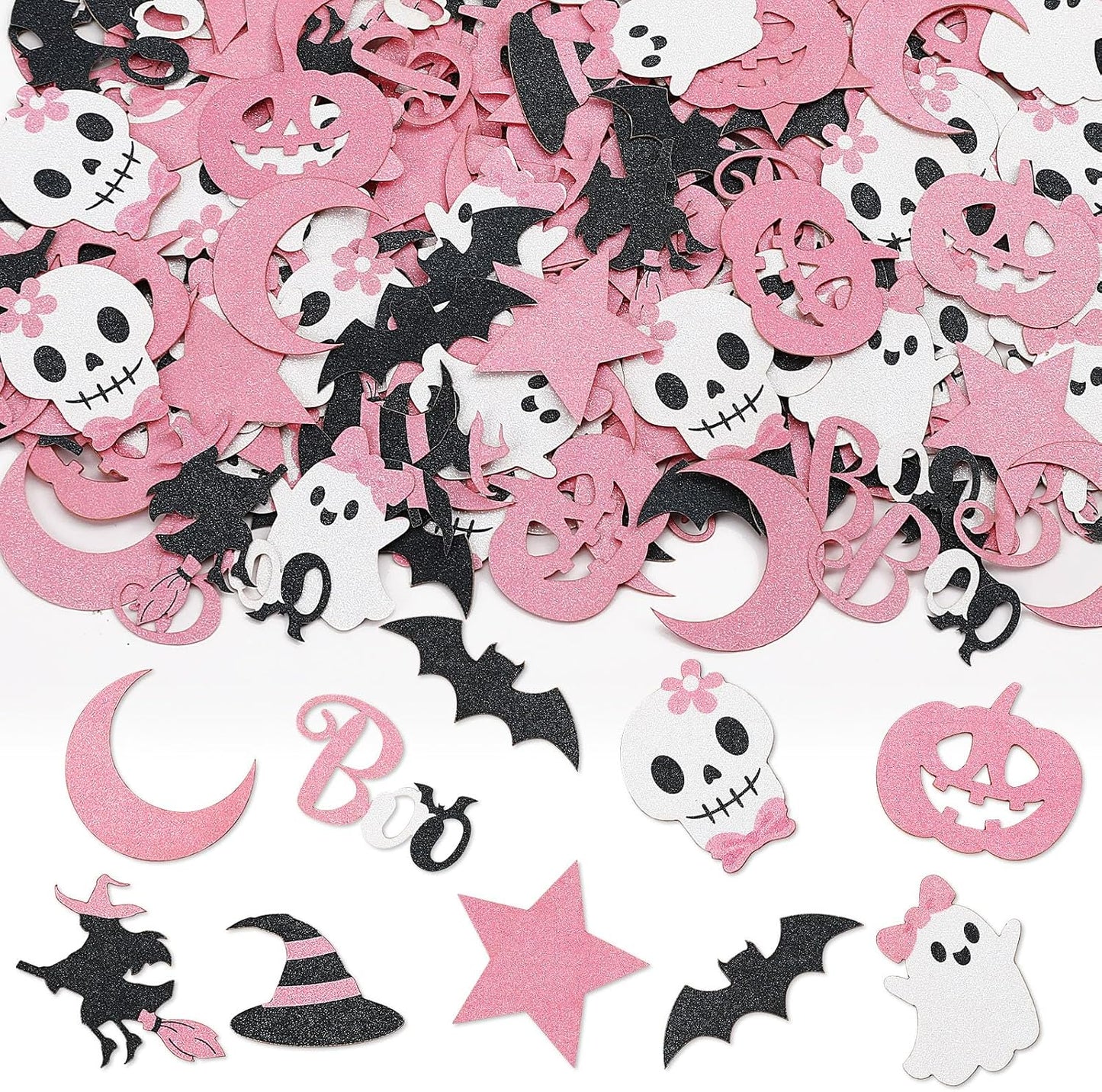 Pink Halloween Confetti Glitter Party Table Decorations