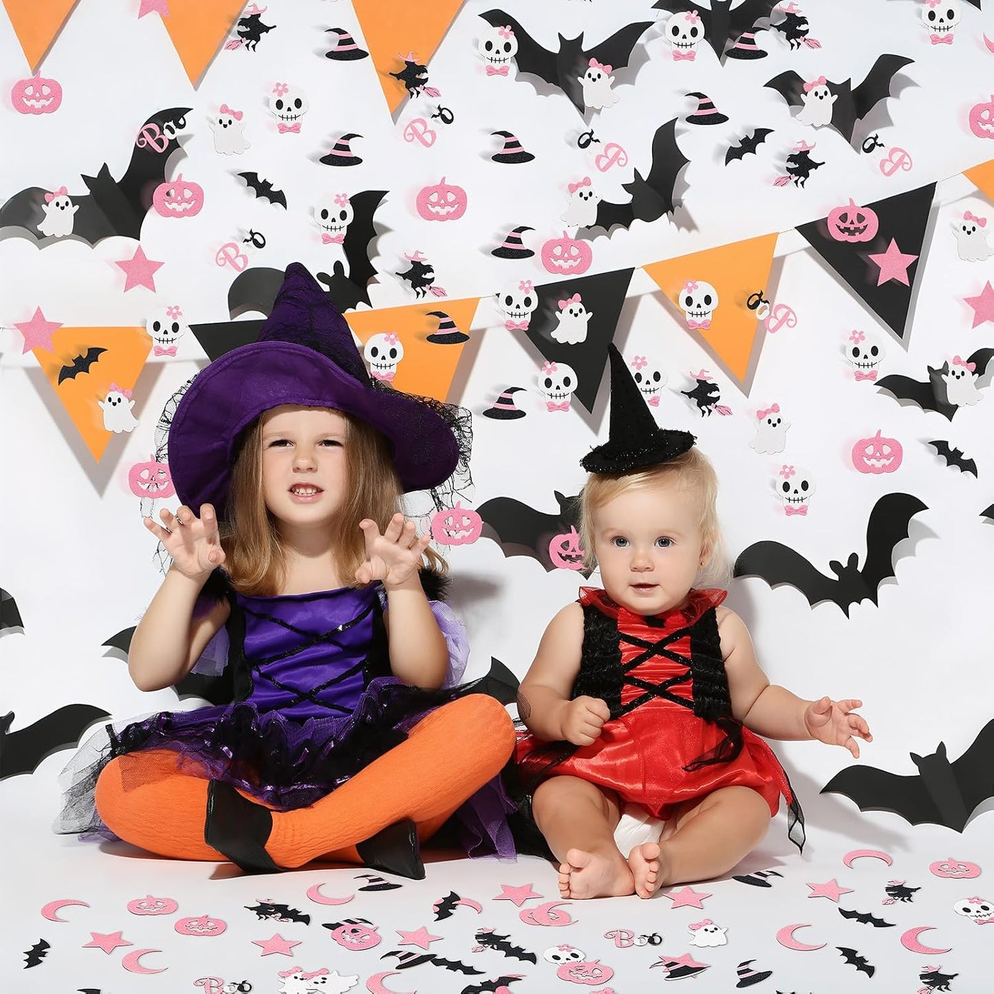 Pink Halloween Confetti Glitter Party Table Decorations