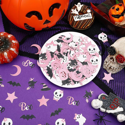 Pink Halloween Confetti Glitter Party Table Decorations