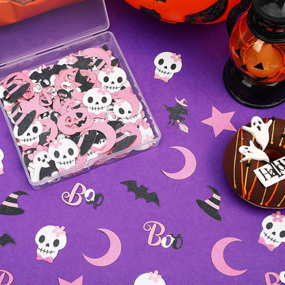 Pink Halloween Confetti Glitter Party Table Decorations