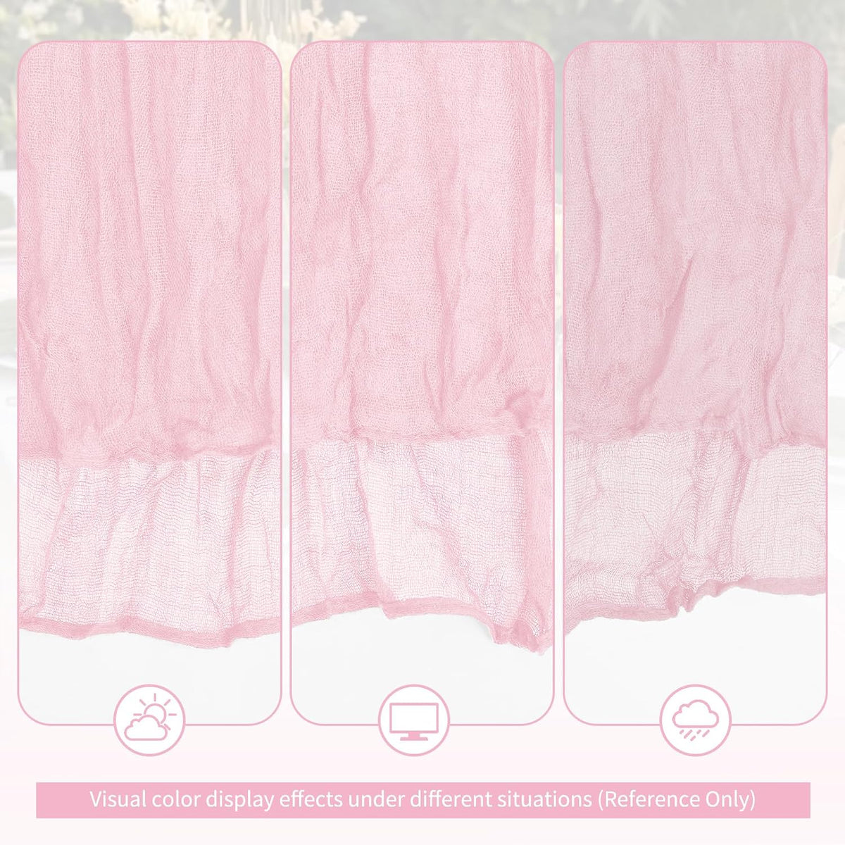 6 Pack Light Pink Cheesecloth Table Runner 17x108in Gauze Runners