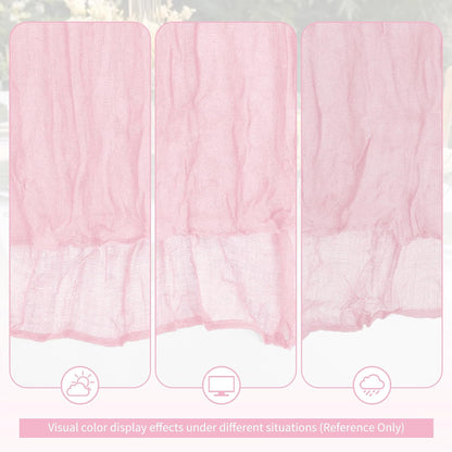 6 Pack Light Pink Cheesecloth Table Runner 17x108in Gauze Runners