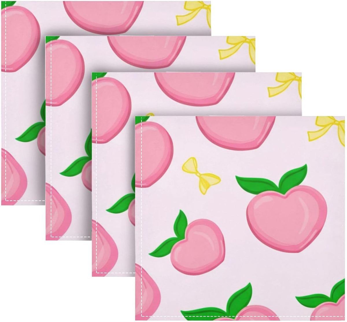 Bow Peach Satin Napkins 20x20 in,Soft Washable Cloth Dinner Napkins Square Table Napkins Decor for Party Wedding Banquet and Dinner 6PCS