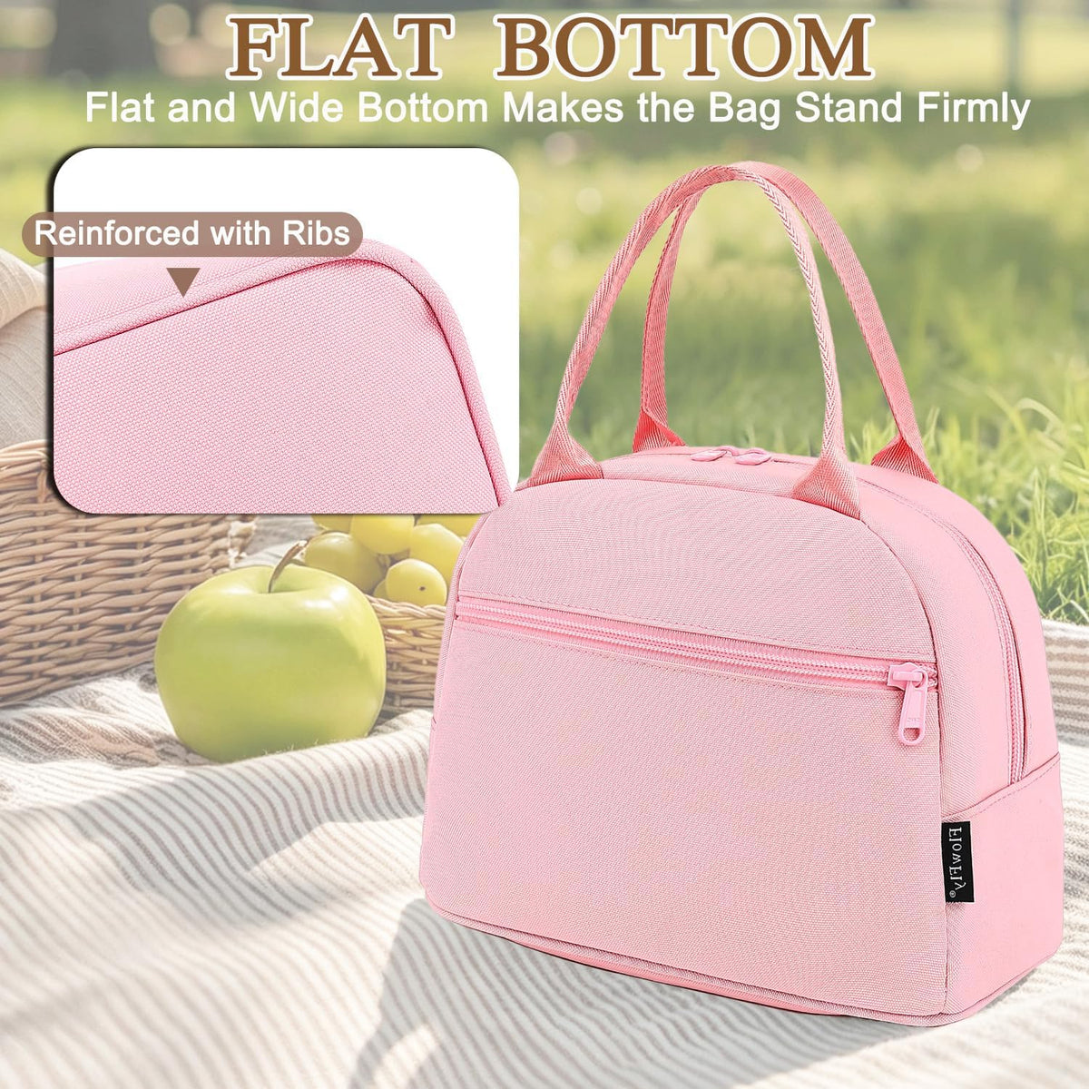 Lunch Bag Tote Bag Lunch Organizer Lunch Holder Insulated Lunch Cooler Bag for Women/Men,Pink, LB002-PK07