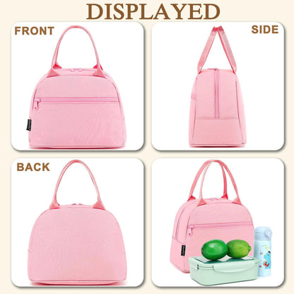 Lunch Bag Tote Bag Lunch Organizer Lunch Holder Insulated Lunch Cooler Bag for Women/Men,Pink, LB002-PK07