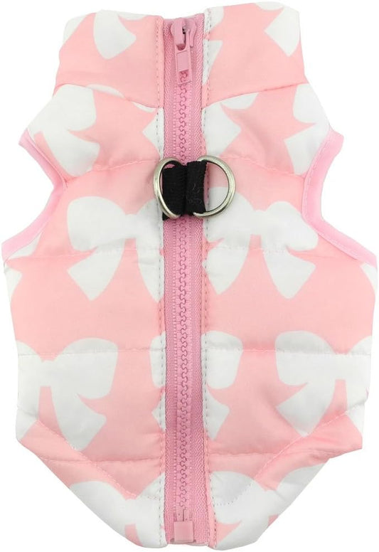 New Various Pet Cat Dog Soft Padded Vest Harness Small Dog Clothes Pink Bow S, Model: BFL049-Pink-S