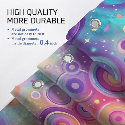 Circles Shower Curtain, Abstract Modern Swirls Dots Summer Peach Polyester Waterproof Toile Cloth Shower Curtains Decor for Toile Bathroom Dorm 72x78 Inch