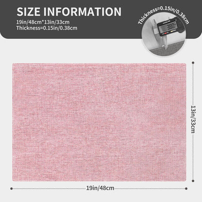 Cloth Placemats, Set of 4 Heat-Resistant Cotton Linen Blend Double Layered Machine Washable Place Mats, Wrinkle Free Thick Fabric Dining Table Mats for Indoors & Outdoors (Baby Pink, 4)