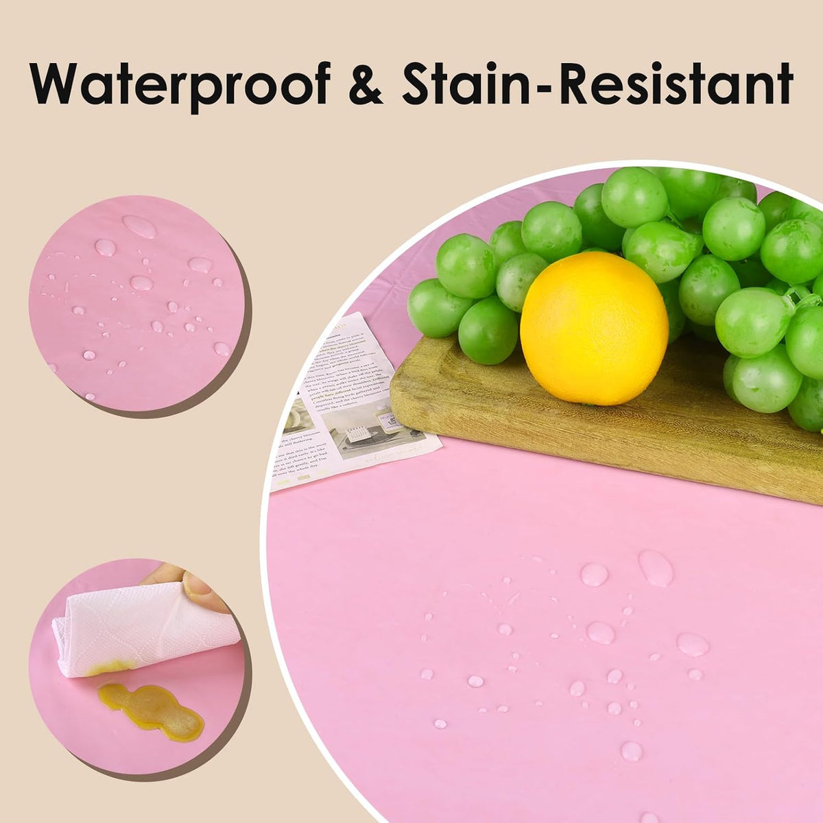 9 Pack Disposable Pink Rectangle Plastic Tablecloth, 54 x 108 Inch