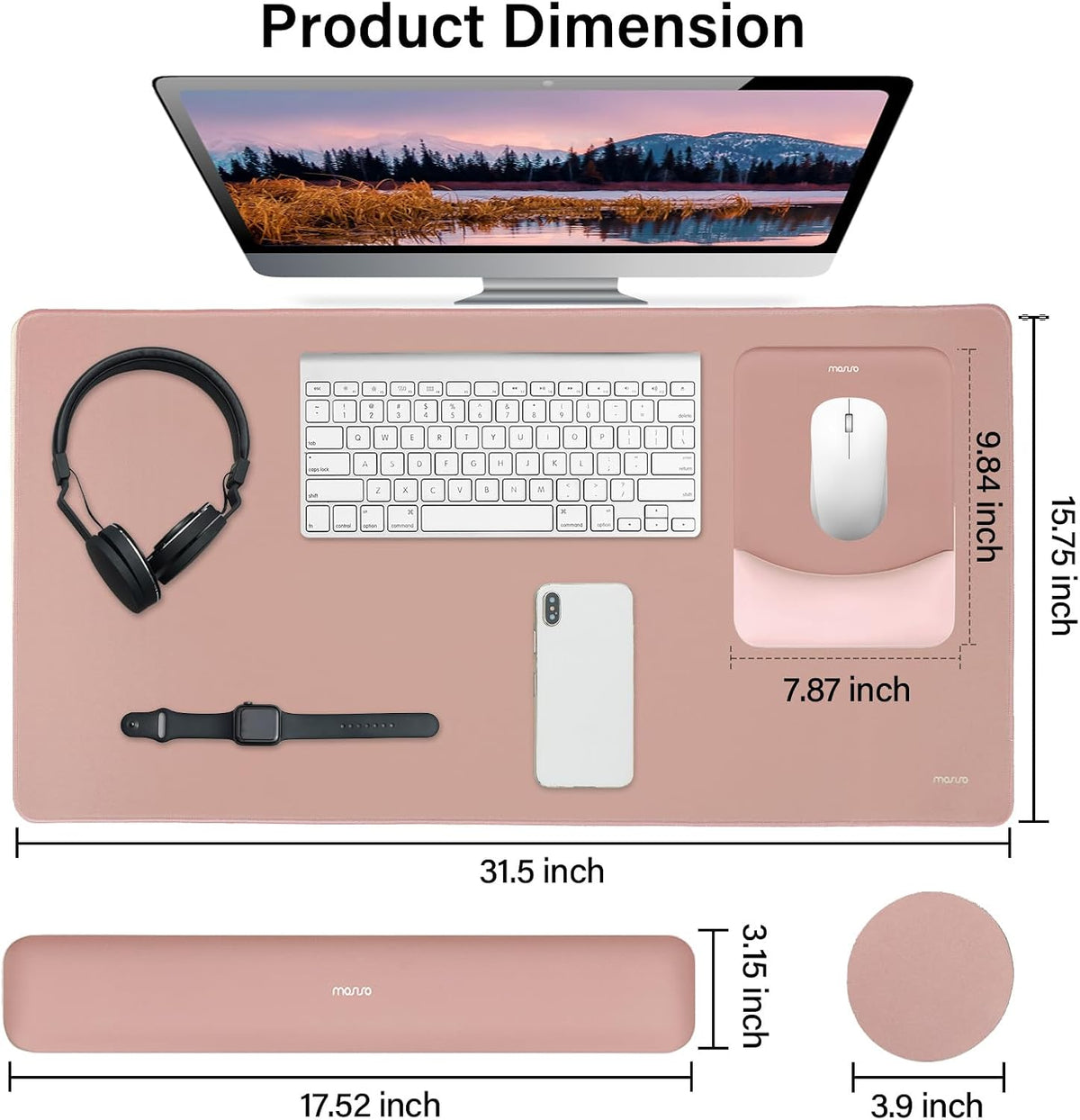Keyboard Mouse Pad Set, Large Gaming Mouse Pad&Keyboard Wrist Rest