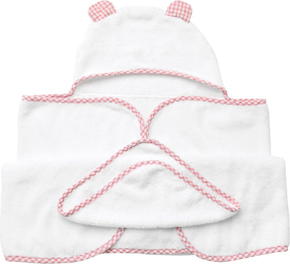 Premium Boutique Baby Towels for Girls - Hooded Girl Towel & Washcloth Set - Organic Viscose Made from Bamboo Baby Towels with Hood - Baby Girl Bath Towels (Pink)