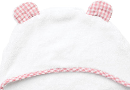 Premium Boutique Baby Towels for Girls - Hooded Girl Towel & Washcloth Set - Organic Viscose Made from Bamboo Baby Towels with Hood - Baby Girl Bath Towels (Pink)