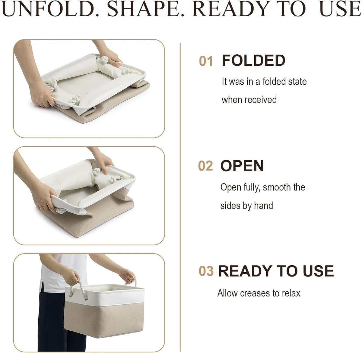 15.7x11.8x8.26 Inch Fabric Large Storage Bins with Handles 3 Pack