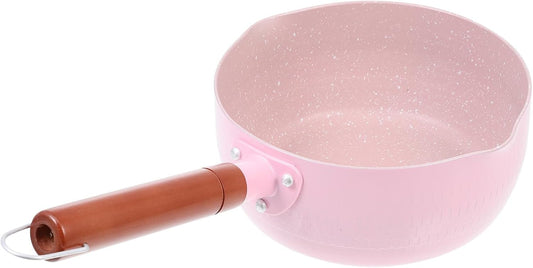 Pink 18cm Yukihira Soup Pot Nonstick Maifan Stone Coating Handled Saucepan Food Cookware for Kitchen Cooking