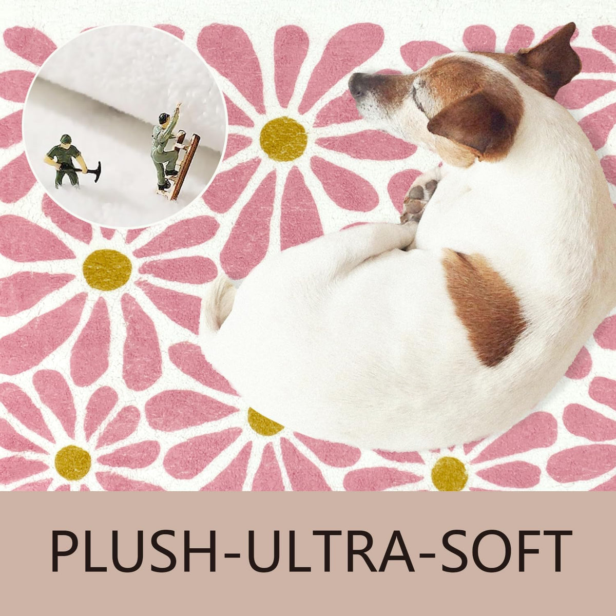 SHIYUE Pink Bathroom Rugs Bath Mat, Microfiber Fluffy Soft Floor Mats for Bathroom, Non-Slip and Waterproof Back Soft Bathmat, for Indoor Shower Bathtub Decoration (18x26in Cute Floral)