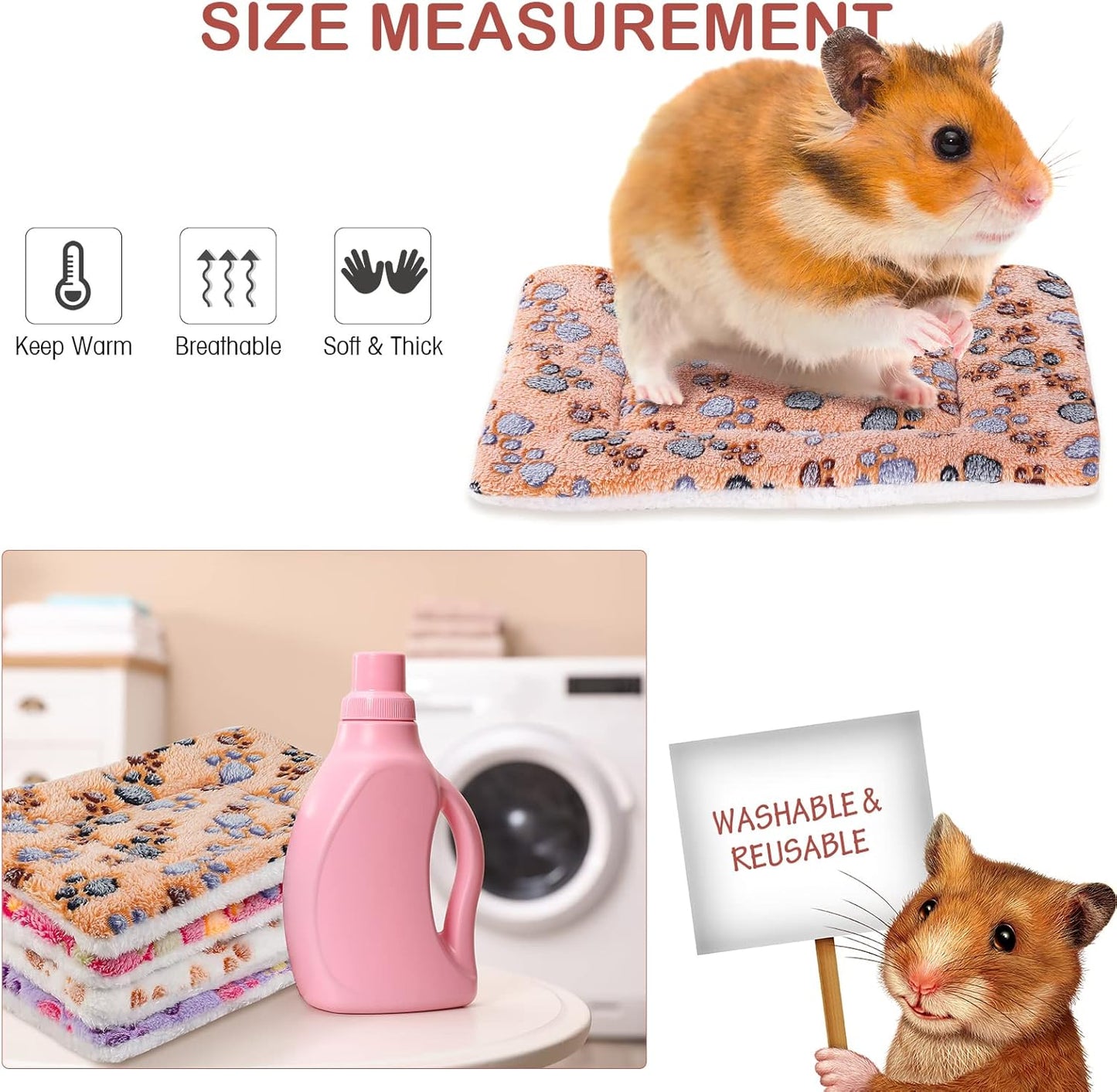 Tuanse 4 Pack Ultra Soft Dog Cat Bed Mat Small Animal Guinea Pig Bed with Cute Print Reversible Fleece Dog Crate Kennel Pad Cozy Washable Thickened Hamster Pet Beds Mat(13 x 10 Inches,Vivid Color)