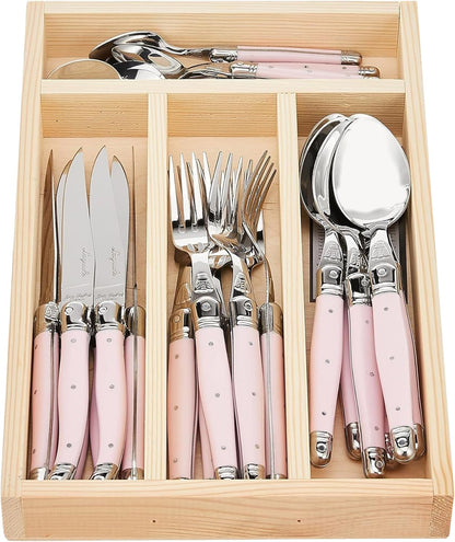 JD07-13152.PINK 24 Piece Flatware Set 24 Piece Flatware Set, Pink