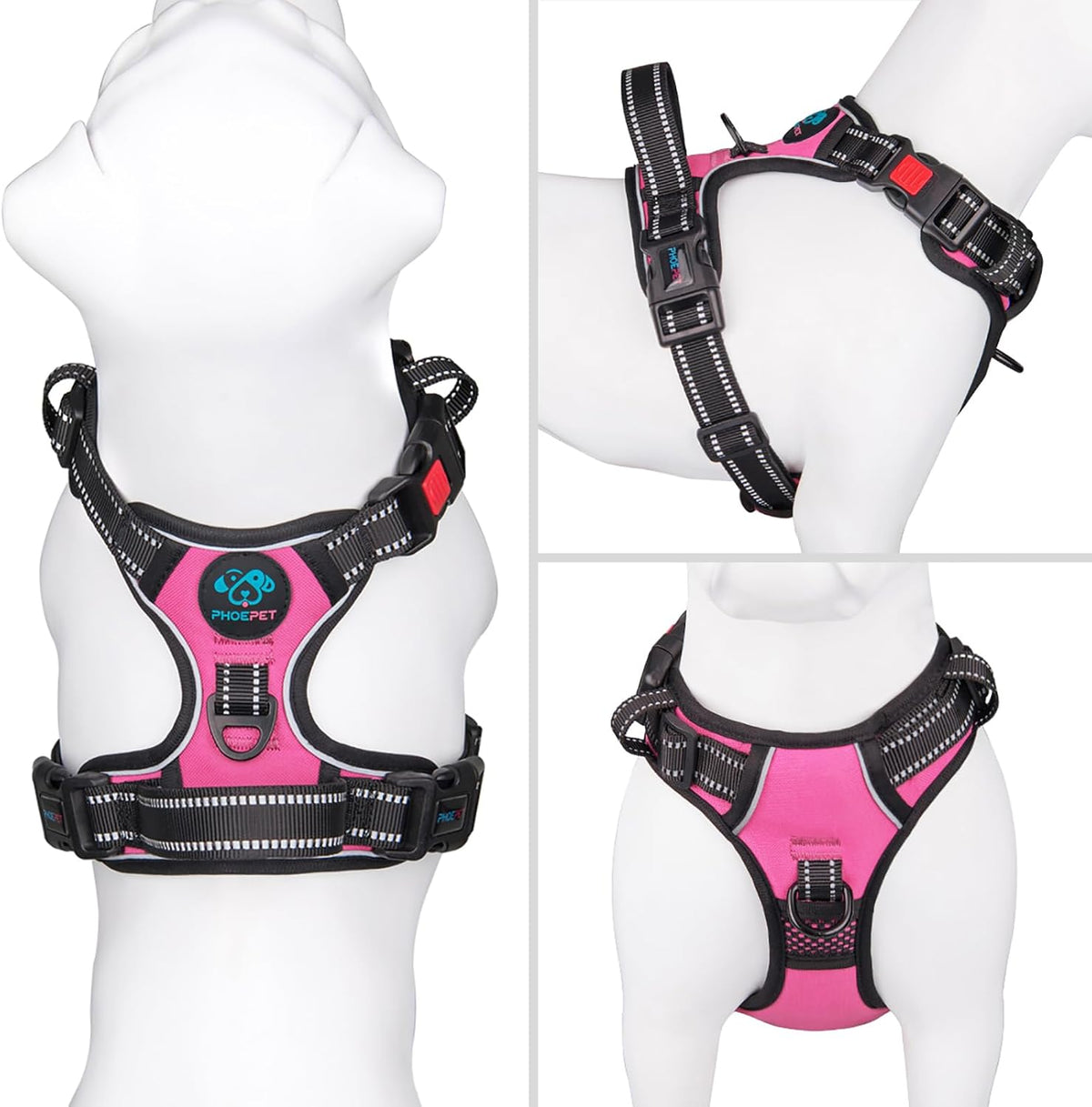 No Pull Dog Harness Medium Reflective Front Clip Vest with Handle