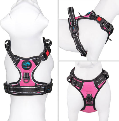 No Pull Dog Harness Medium Reflective Front Clip Vest with Handle