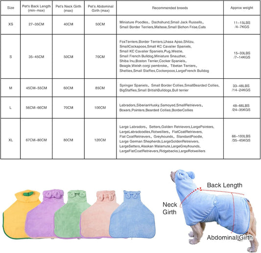Pet Bathrobe for Dog Cat Absorbently Quick Drying Coat Cute Dogs Bath Towel Hooded Robe Adjustable Collar & Belly Strap for Pool Beach (Pink, Medium)