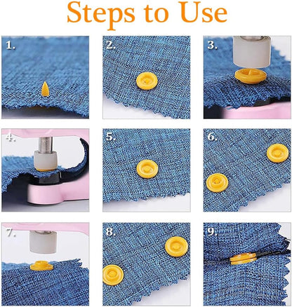 Pink Snap Buttons and Pliers Set