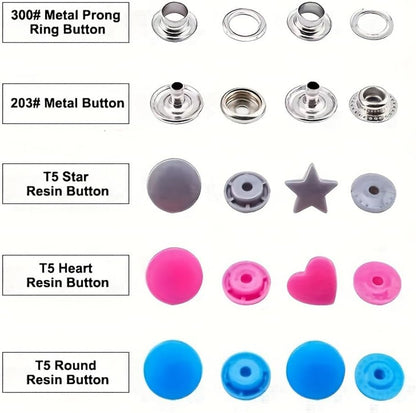 Pink Snap Buttons and Pliers Set