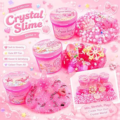 12 Pack Pink Slime, Butter Cloud Slime Kit for Kids, Soft Squishy Sensory