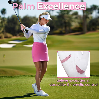 Womens Golf Gloves Ladies Golf Gloves Breathable Yoga Mesh Back for Fashion Conscious Golfers