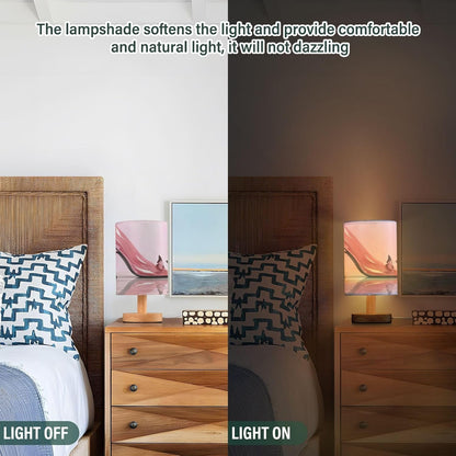 Bedside Table Lamp, Pink High Heels Nightstand Lamp for Bedroom with USB Port, LED Desk Lamps for Living Room Dorm Reading