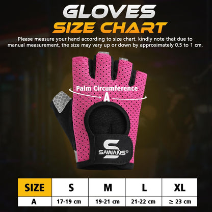 SAWANS Workout Gloves for Men and Women Weight Lifting Gloves Gym Fitness Exercise Cycling Pull ups Microfiber Lightweight Breathable Non-Slip Silicone Padded Palm Grip Protection