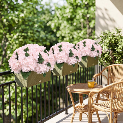 4 Bundles Light Pink Artificial Hydrangeas Flowers Outdoors UV Resistant Faux Silk Flowers for Balcony Window Box Front Door Porch Yard Home Garden Wedding Decor (Light Pink)
