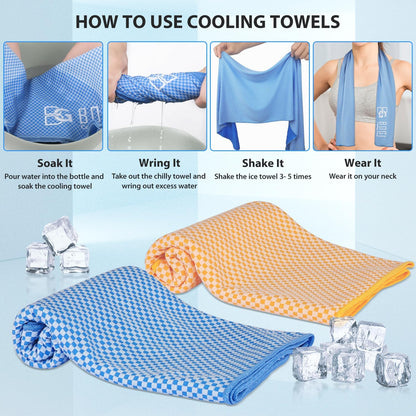 Cooling Towels for Neck and Face, Soft Breathable Cool Towel for Instant Cooling Stay Cool for Yoga, Sport, Gym, Camping, Running & More Activities