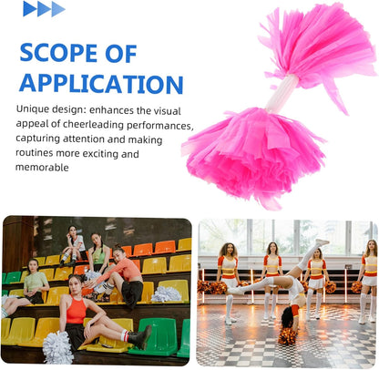 Pink Cheer Pom Poms with Handle 2pcs for Sports Performance