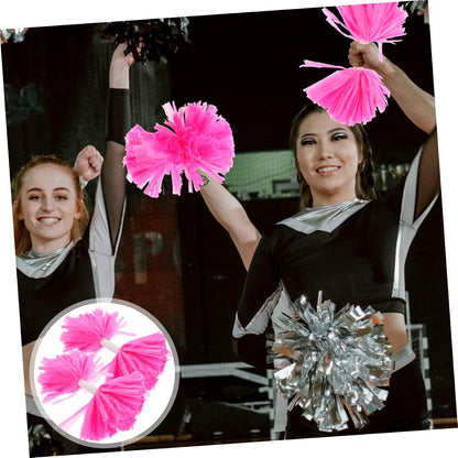 Pink Cheer Pom Poms with Handle 2pcs for Sports Performance