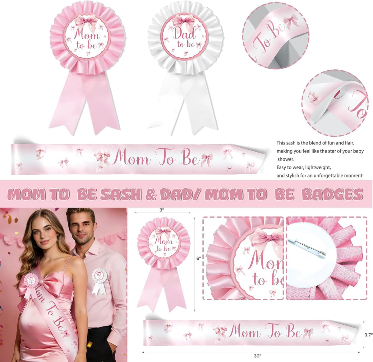 Pink Bow Baby Shower Decorations Kit – 144 Pcs Complete Coquette Baby Shower Party Supplies for Girl Pink Bow Themed Party Décor