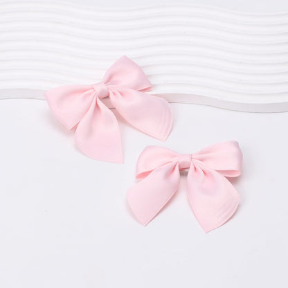 3.5 Inch Cheer Bow Clips for Women Girls Thick Ribbon Boutique Alligator Clips with Tails Hair Accessories for Older Kids Children Young Girls 2 Pcs (Light Pink)