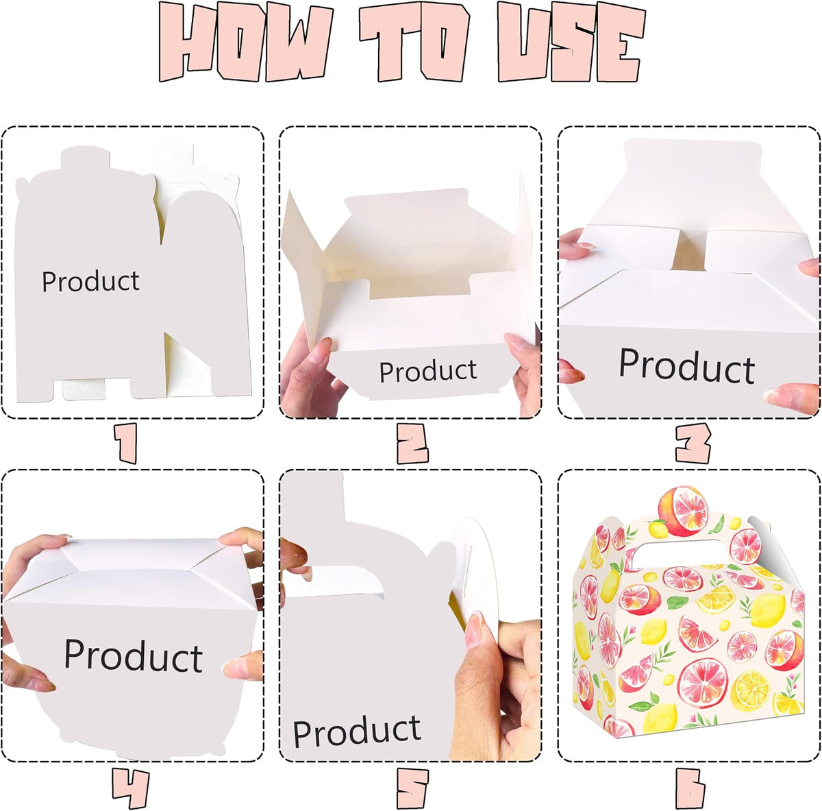 Pink Citrus Lemon Party Favor Boxes Summer Baby Shower Treat Gift Boxes