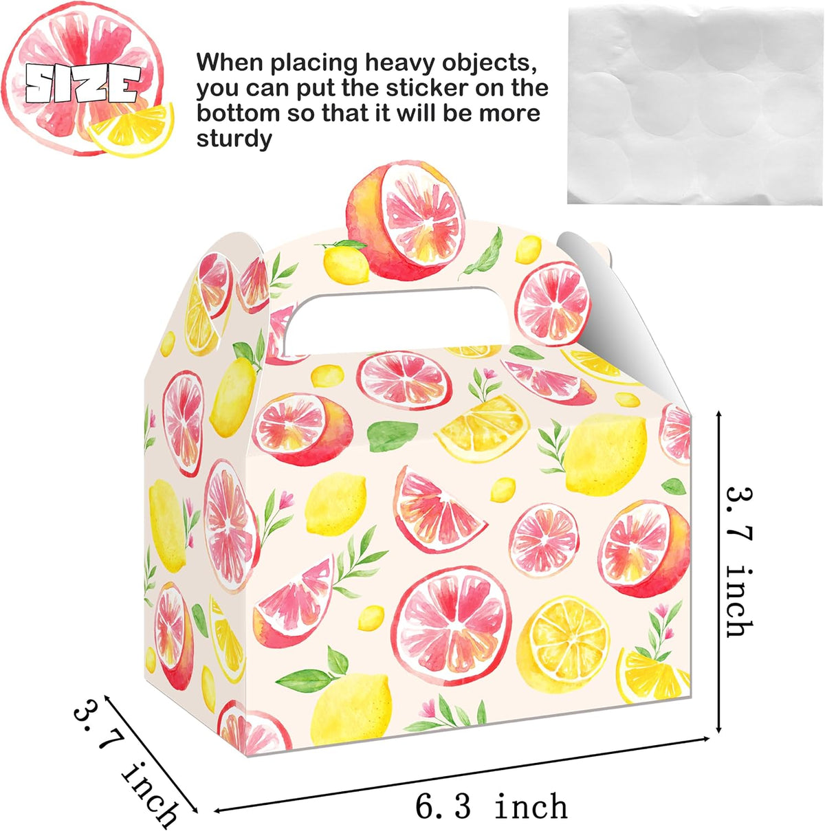 Pink Citrus Lemon Party Favor Boxes Summer Baby Shower Treat Gift Boxes