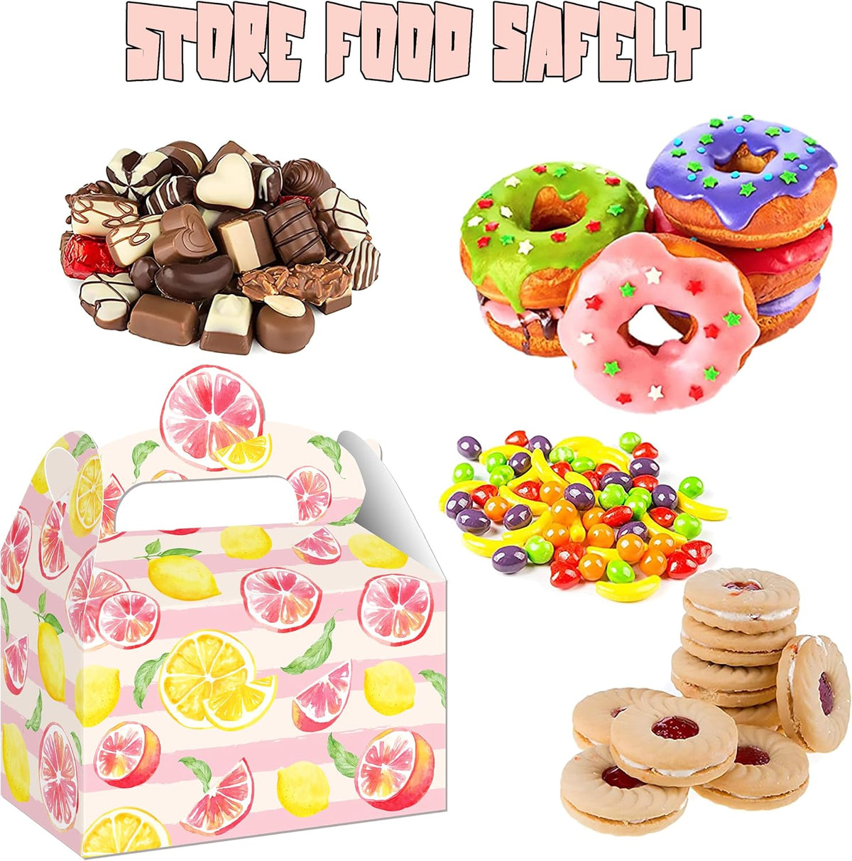 Pink Citrus Lemon Party Favor Boxes Summer Baby Shower Treat Gift Boxes