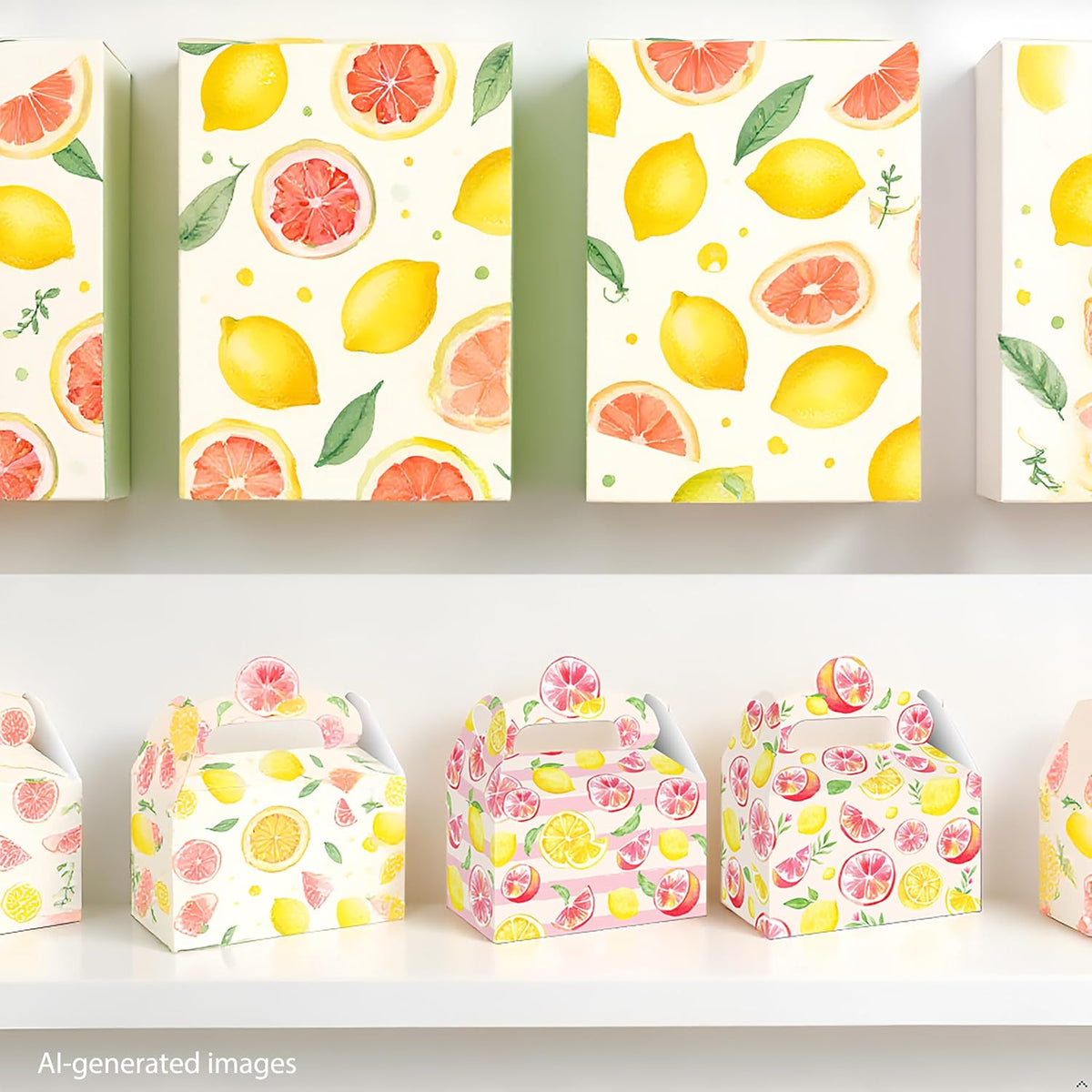 Pink Citrus Lemon Party Favor Boxes Summer Baby Shower Treat Gift Boxes