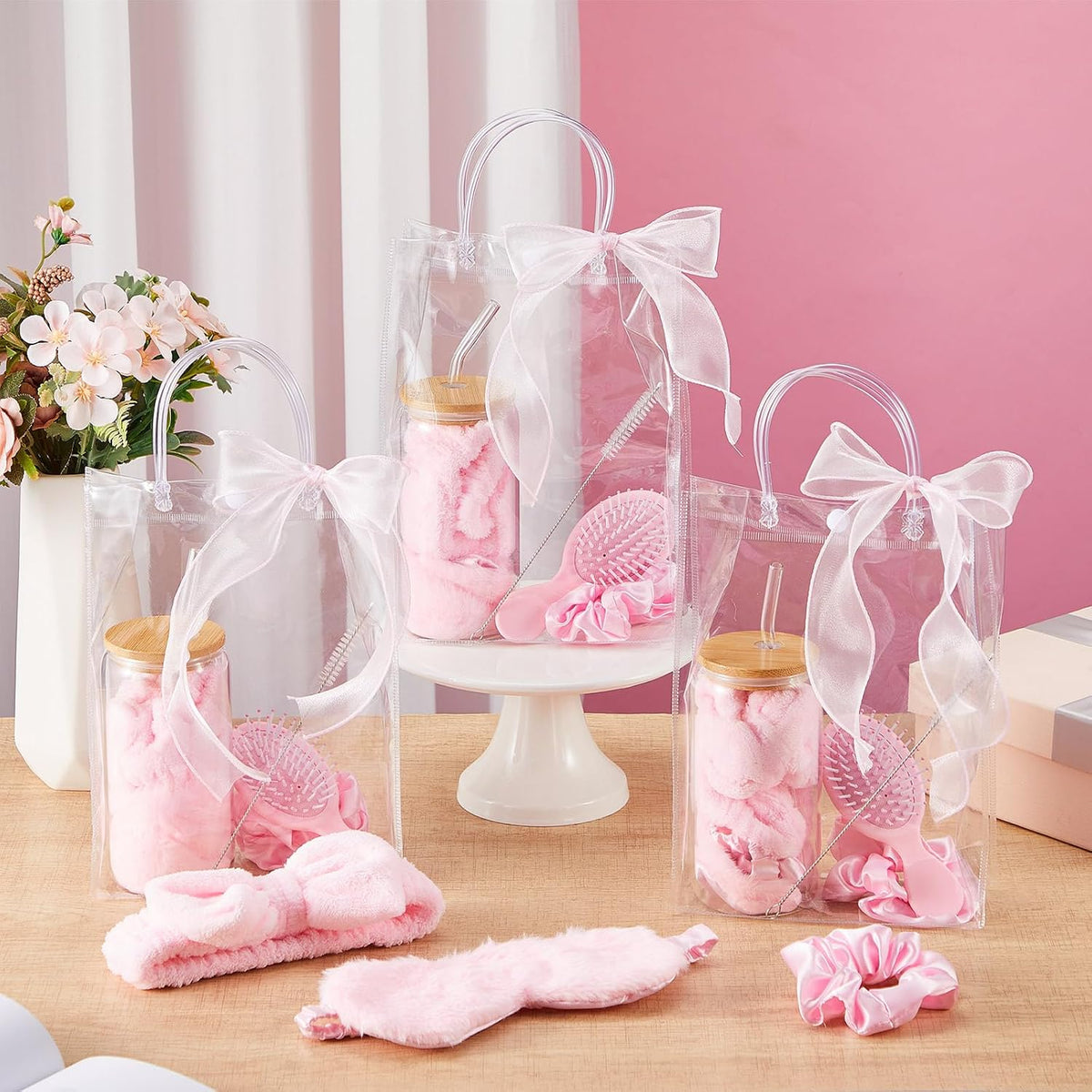 37 Pcs Spa Sleepover Party Supplies for Girls 6 Set Pink Gift