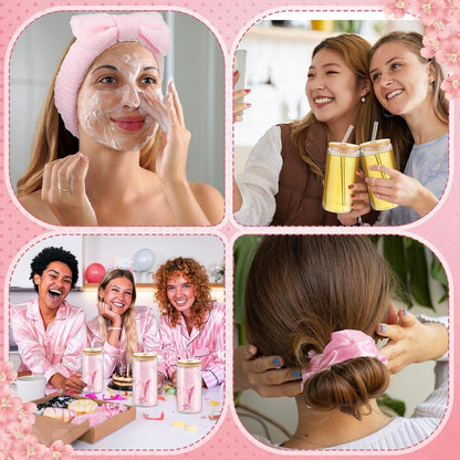 37 Pcs Spa Sleepover Party Supplies for Girls 6 Set Pink Gift