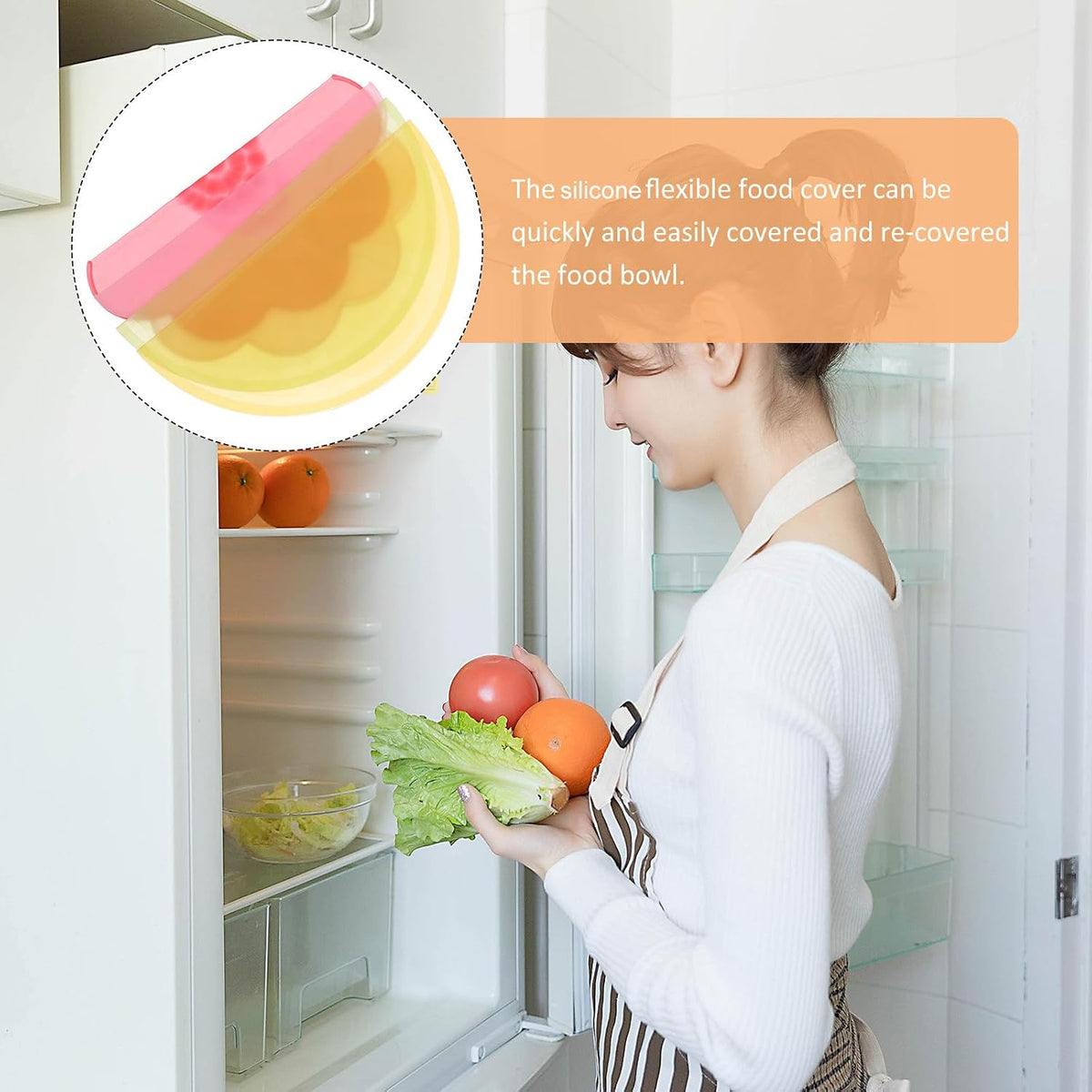 4 Pack Silicone Stretch Lids for Food and Cans Airtight