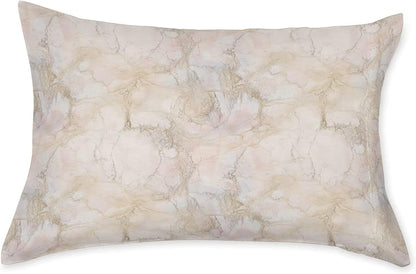 Decorative Bedding Sheet Set Cal-King Size, Marble Deep Pockets Fitted Sheet & 2 Pillow Sham Set, Pink and Peach Marble Background Crack Pattern Print Microfiber 3pc Bed Sheets Set