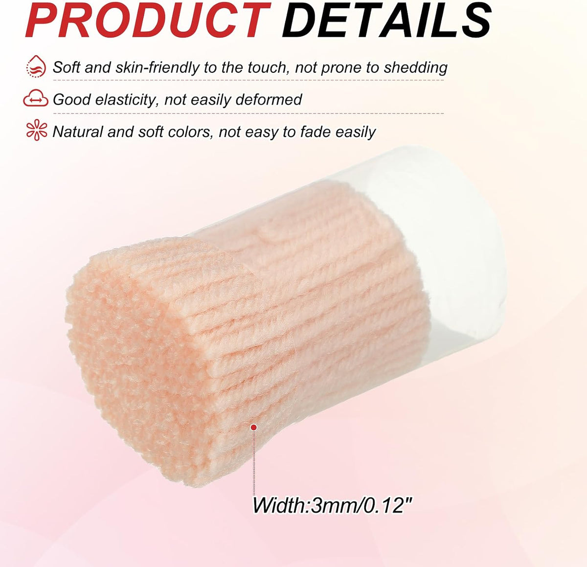 6 Rolls Latch Hook Yarn, 3mm Light Pink Latch Hook Kit Yarn Precut Hook Rugs Making Crochet Bundles for Rug Adults Beginners Tapestry DIY Craft