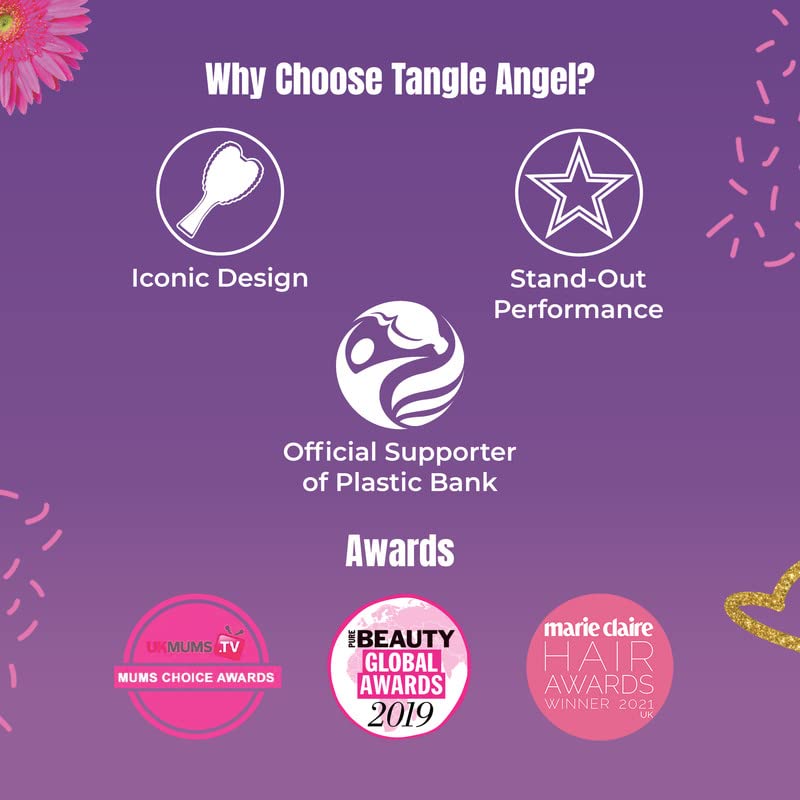 Detangling Hair Brush - Anti Static Angel Wing Hair Brush with Soft & Flexible Bristle for Straight & Wavy Hair, Women Detangler Brushes for Dry & Wet Hair, Gloss Pink